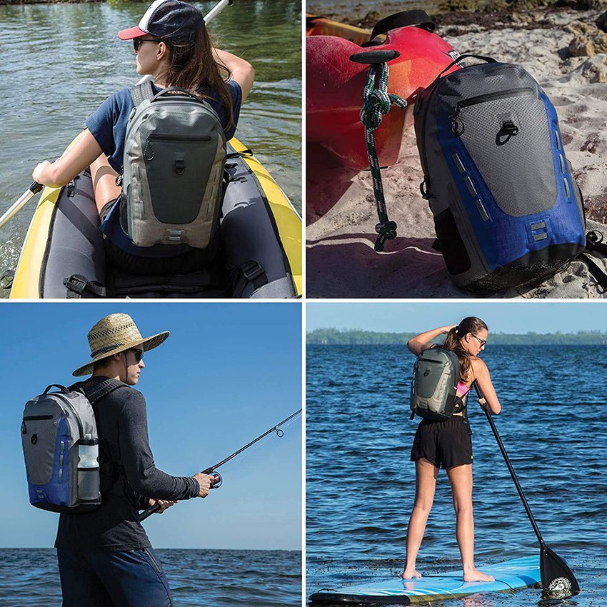 Wasserdichter Rucksack, tauchfähig, aufblasbar, schwimmend, TPU-beschichteter, strapazierfähiger Nylon-Trockenbeutel mit luftdichtem Reißverschluss für Kajak-Paddle-Board