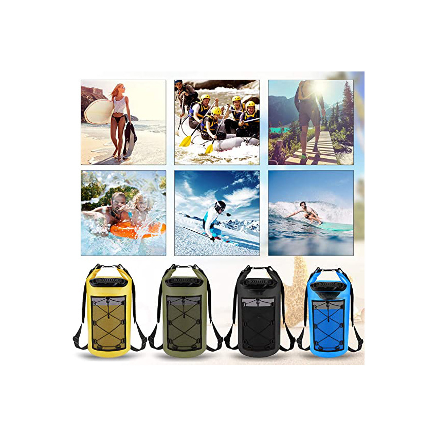 Wasserdichter Dry Bag 10L 20L 30L Rucksack mit Handytasche Rolltop Bag Dry Sack Perfekt für Kajak Angeln Rafting