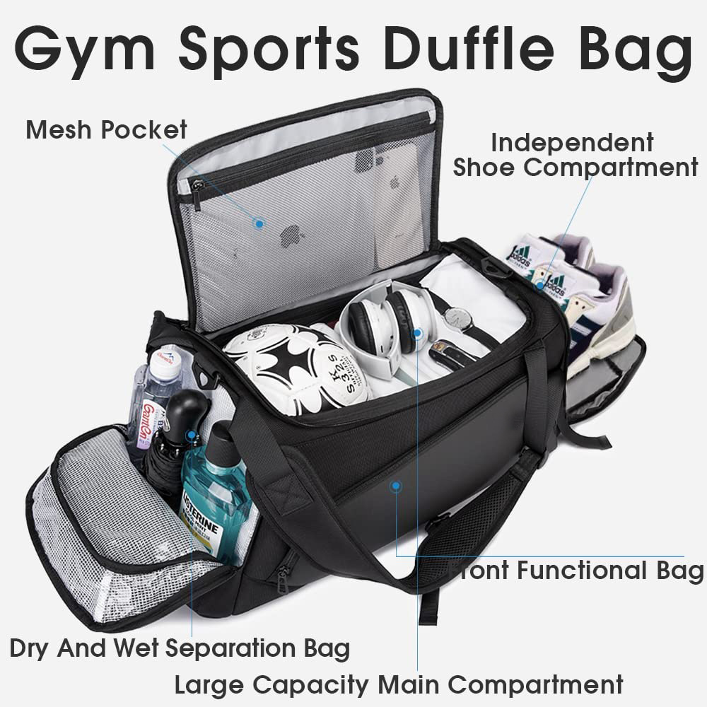 Short-Distance Trip Duffel Gym Bag Dry and Wet Depart Pocket Sportrucksack mit Schuhfach