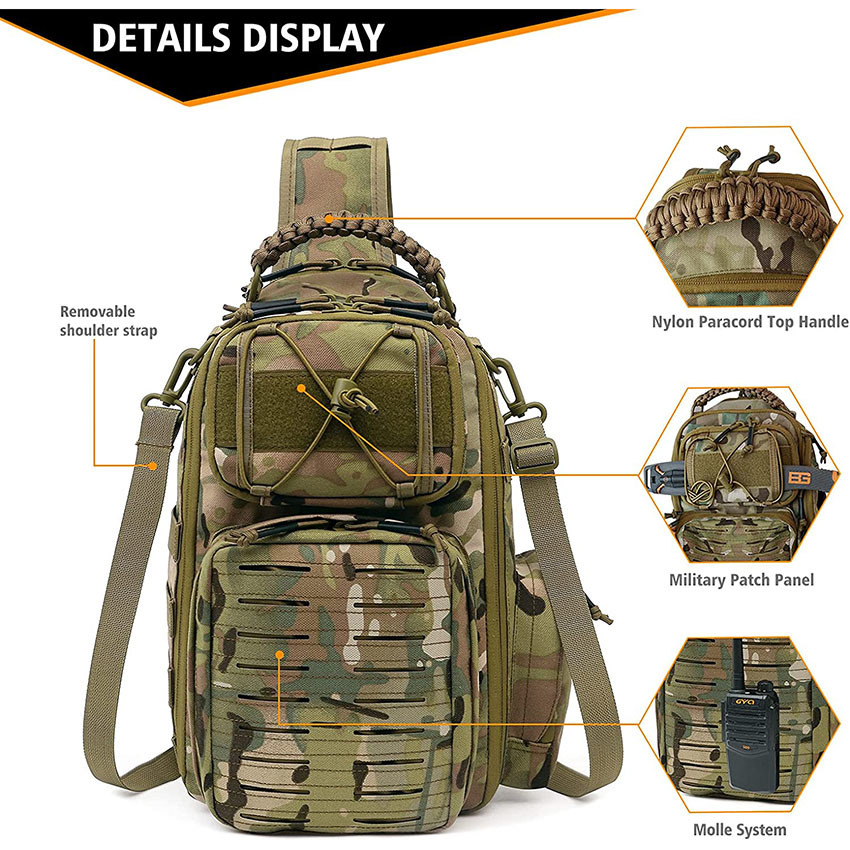 Military Style Tactical Sling Bag Herren Military Rucksack Umhängetasche Molle Pack Assault Daypack Bag