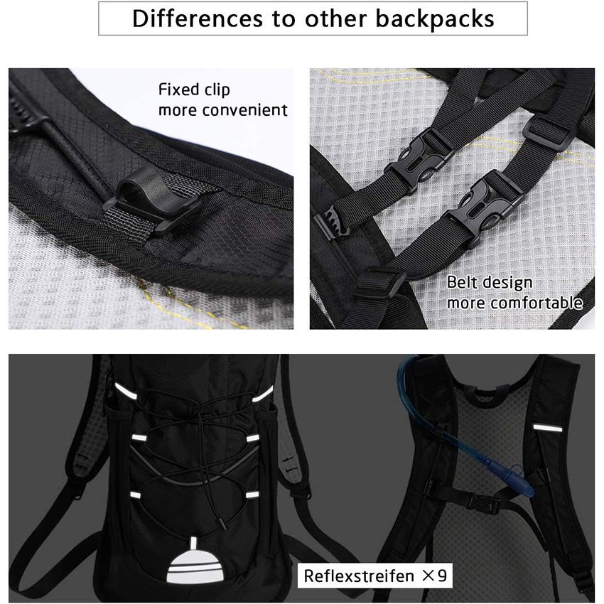 mit 2L Wasserblase, Trinkrucksäcke zum Radfahren, Radfahren, Laufen, Wandern, Klettern, Skifahren, Leichte Trinktasche