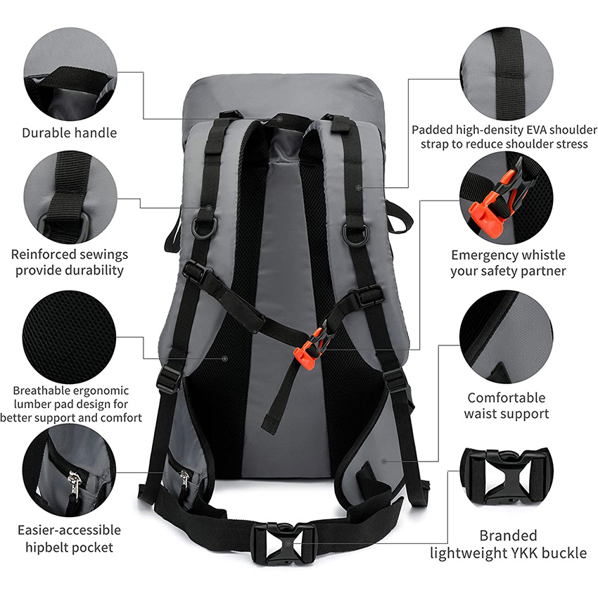 36L Wasserdichter Leichter Wanderrucksack Tagesrucksack mit Regenschutz für Rucksackreisen Reisen Klettern Camping Skitasche