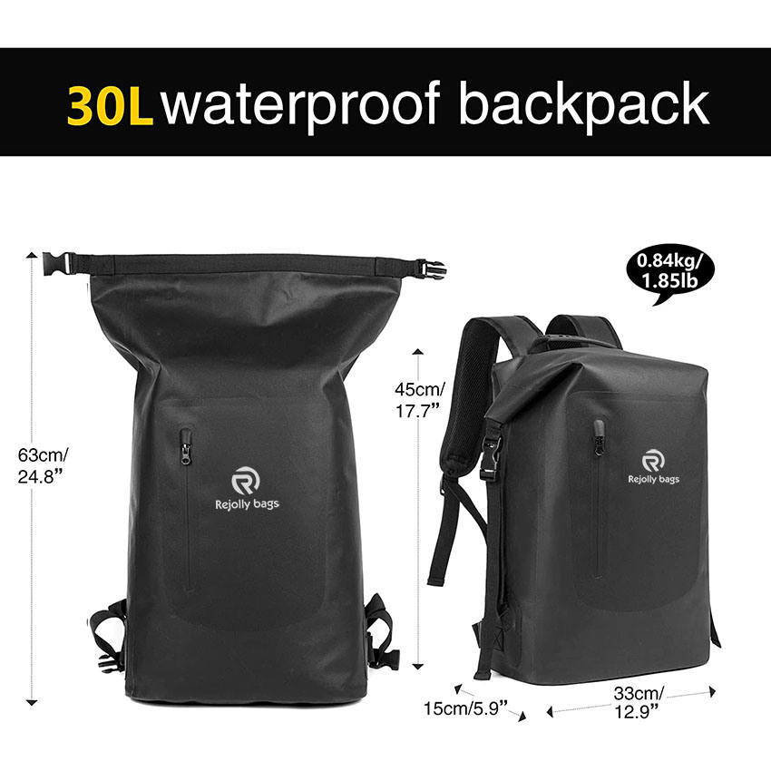 Wasserdichter, trockener Rucksack mit Innentasche mit Reißverschluss, Rolltop-Sack hält die Ausrüstung trocken für Kajakfahren, Bootfahren, Strandrafting und Bootstasche