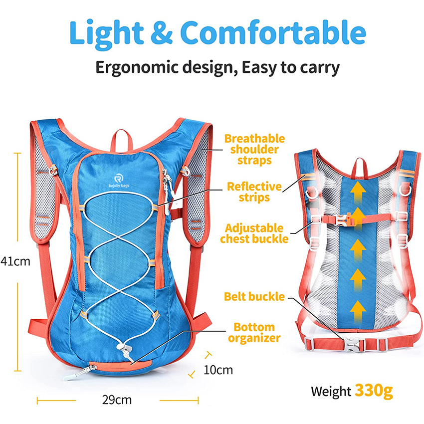 Isolierter Trinkrucksack 1,5 l für Alter 8-15 Wanderrucksack zum Laufen, Radfahren, Camping Trinkbeutel