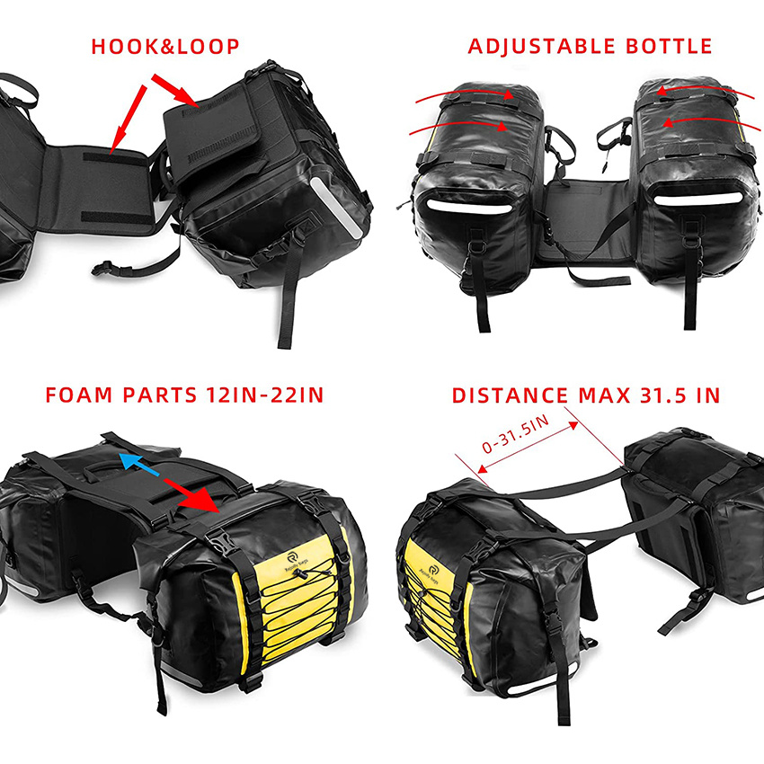 Motorradsattel wasserdichte Seitentasche 60L für Honda YAMAHA Suzuki Motorrad Pack Abnehmbare abnehmbare Tasche