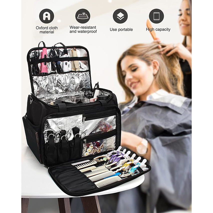 Kulturreisetasche, Kosmetik Beauty Friseurtasche mit Schultergurt Isoliermaterial Kosmetiktasche RJ21684