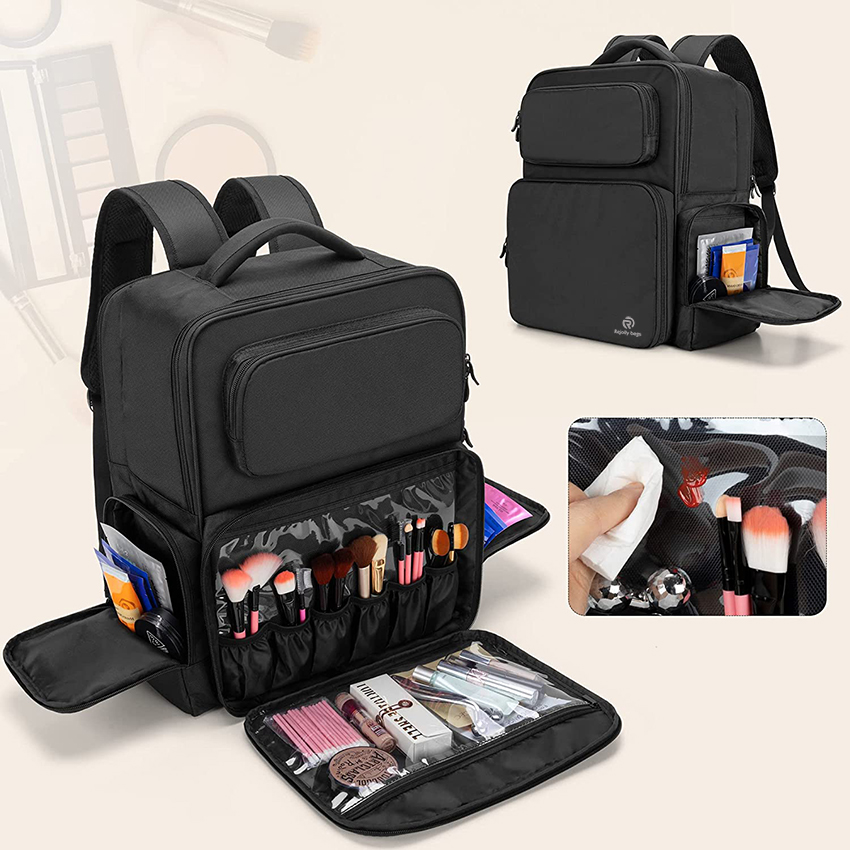 Großer Make-up-Rucksack, Make-up-Tasche mit Hülle für Laptop-Kosmetiktasche RJ21682