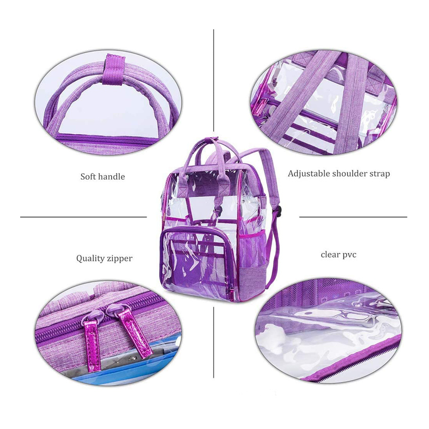 Strapazierfähiger transparenter Rucksack, wasserdichter transparenter Tagesrucksack, transparente PVC-Umhängetasche, Schulter-Umhängetasche für Frauen