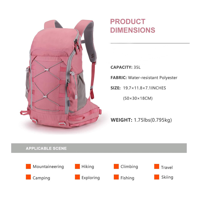 Frau Fahrrad Zubehör Taschen Mode und langlebig Outdoor Reisetasche Rosa Wanderrucksack