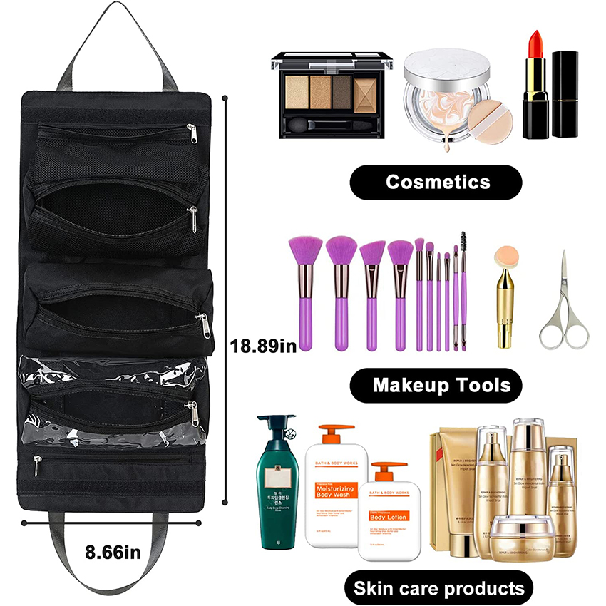 Reise-Kulturbeutel, wasserdicht, zum Aufhängen, Kosmetiktasche, tragbar, Make-up-Beutel für Frauen/Männer, Übernachtung, Reise, Kulturbeutel RJ216104