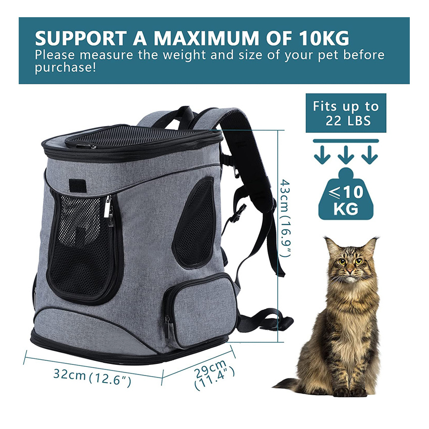 Comfort Dogs Cats Carrier Rucksack Strapazierfähige Haustiertasche für Spaziergänge, Wandern und Radfahren