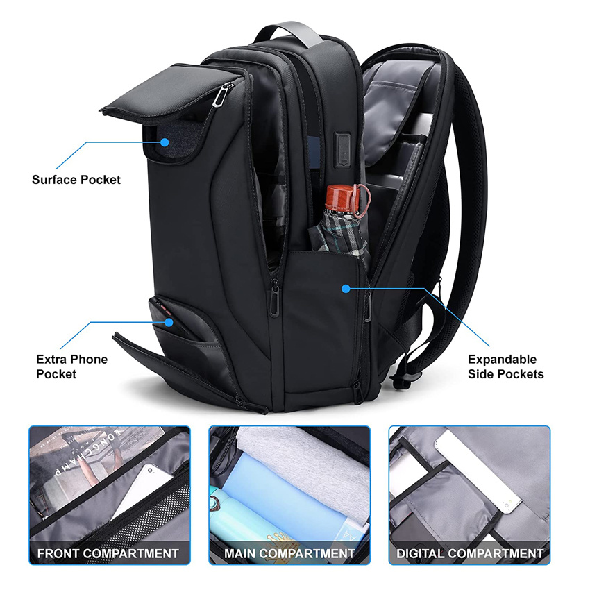 Funktioneller Wochenend-Reise-Arbeits-College-Laptop-Rucksack für Herren, lässige Computertasche