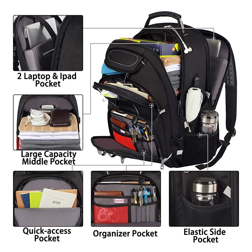 Computertasche Professionelle Büroarbeitstasche Reise-Diebstahl-Laptop-Rucksack