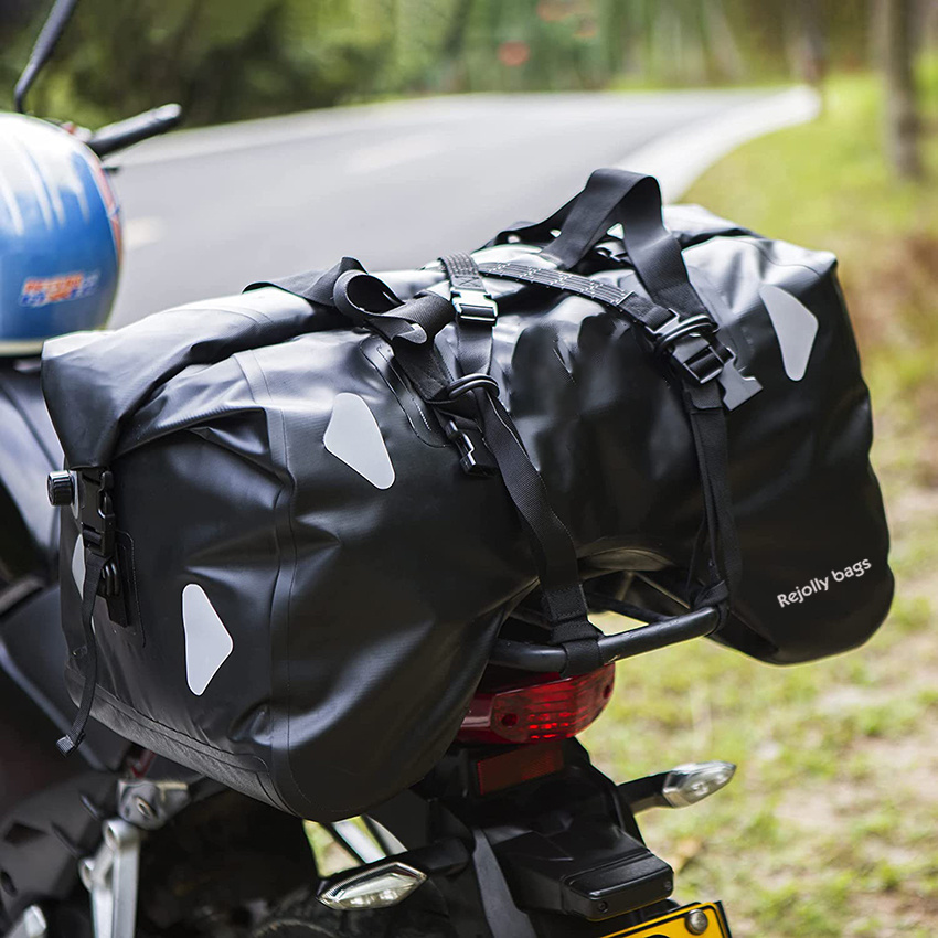 Trockene Motorrad-Hecktasche 70L mit Seilgurten und Innentasche Wasserdichtes PVC 500d für die Reise