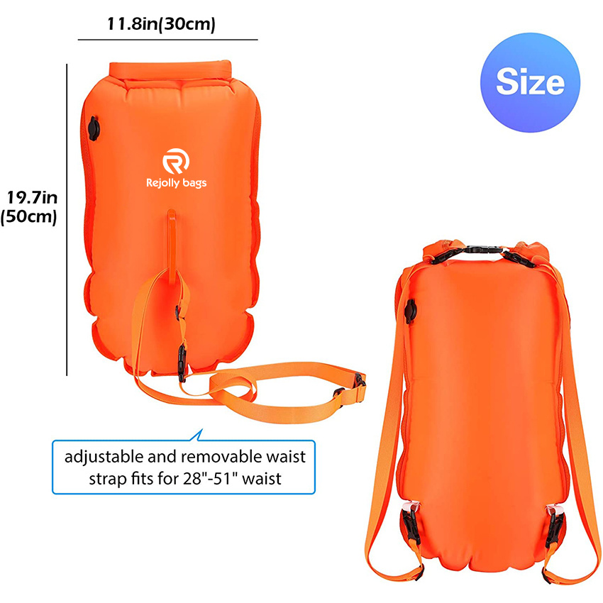 Schwimmbojen-Rucksack 35L Bubble Safety Float Wasserdichter Packsack mit Schultergurt für Paddeln im offenen Wasser Bootfahren Kajakfahren Rafting Wandern Camping Angeln