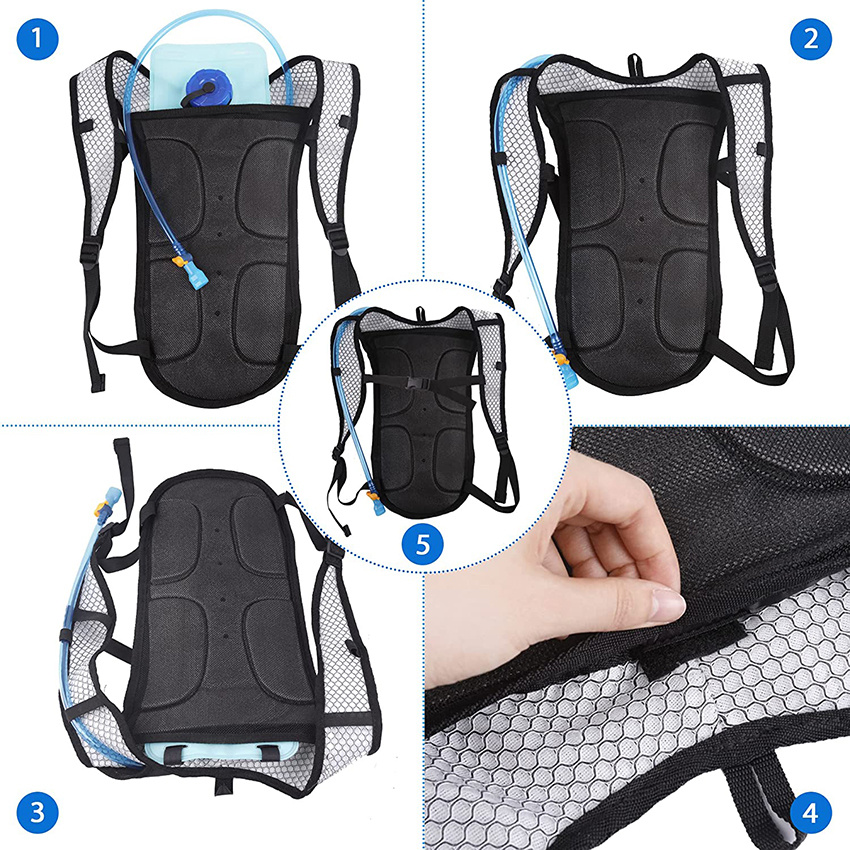 mit 2L Wasserblase, Rucksack Reservoirs Wasserblase Tagesrucksack für Festivals, Raves, Laufen, Wandern, Radfahren Trinkrucksack