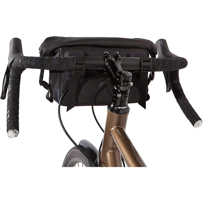 Mini Roll Top Lenkertasche wasserabweisend mit Schultergurt und reflektierendem Detail, Commuter Sling Messenger Bike Lenkertasche