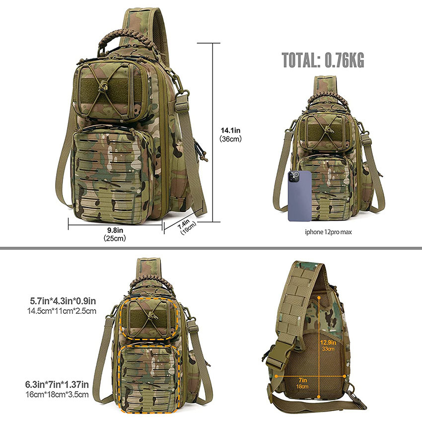 Military Style Tactical Sling Bag Herren Military Rucksack Umhängetasche Molle Pack Assault Daypack Bag