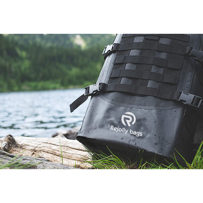 Wasserdichter Survival-Rucksack – Go-Bag mit Rolltop, perfekt für Bootfahren, Camping, Jagen, Kajakfahren – schwarz gepolsterter, verstellbarer Riemensystem-Trockenrucksack