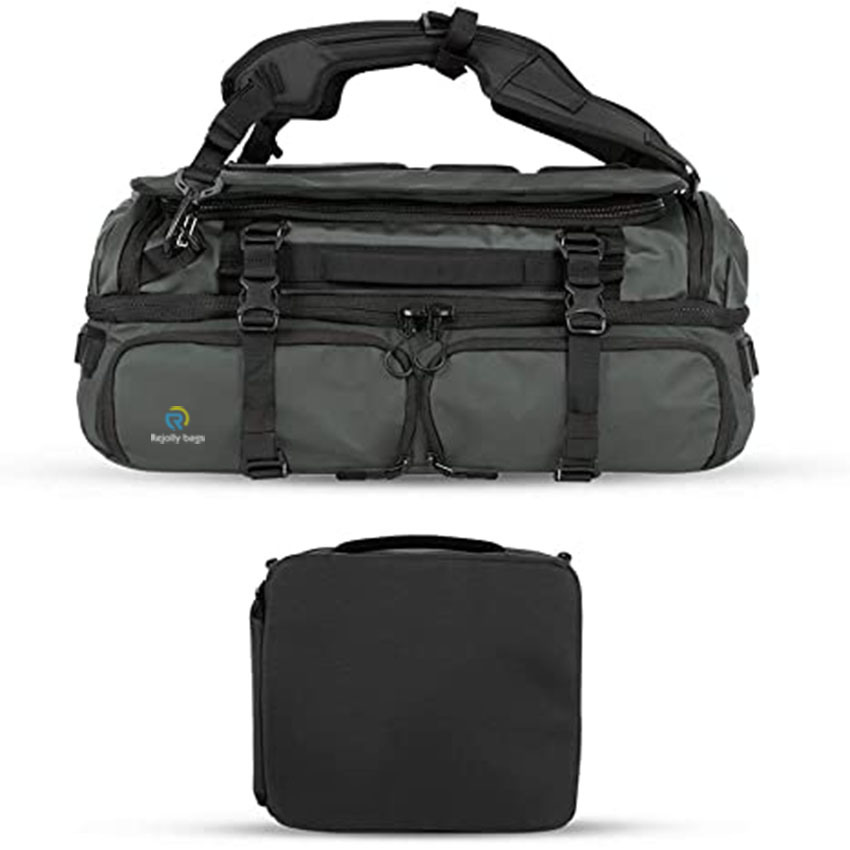 45L schwarze Duffel-Handtasche mit mehreren Fächern für die Reisetasche