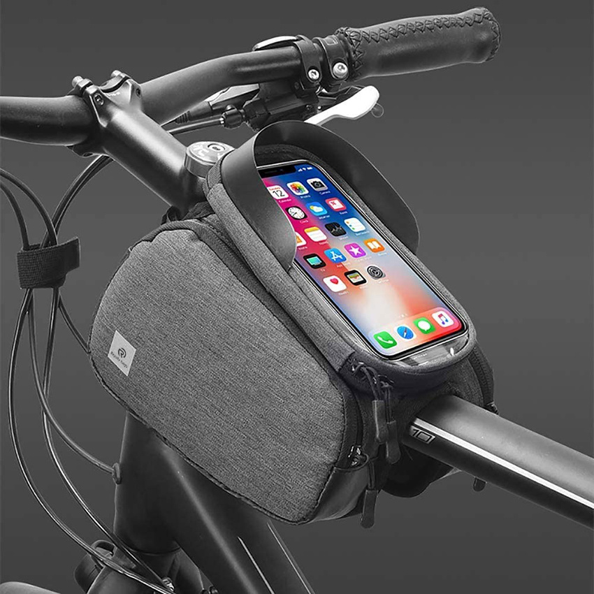 Wasserdichte Fahrradtasche Radfahren Vorderes Oberrohr Touchscreen Sonnenblende Aufbewahrungstasche für Smartphone Fahrradtasche