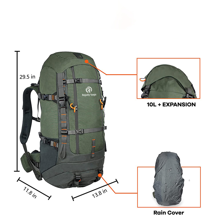 Jagdrucksack Innenrahmen Wanderrucksack Wasserdichter Tagesrucksack für erweiterbare 40L+/80L+ Kapazitätstasche