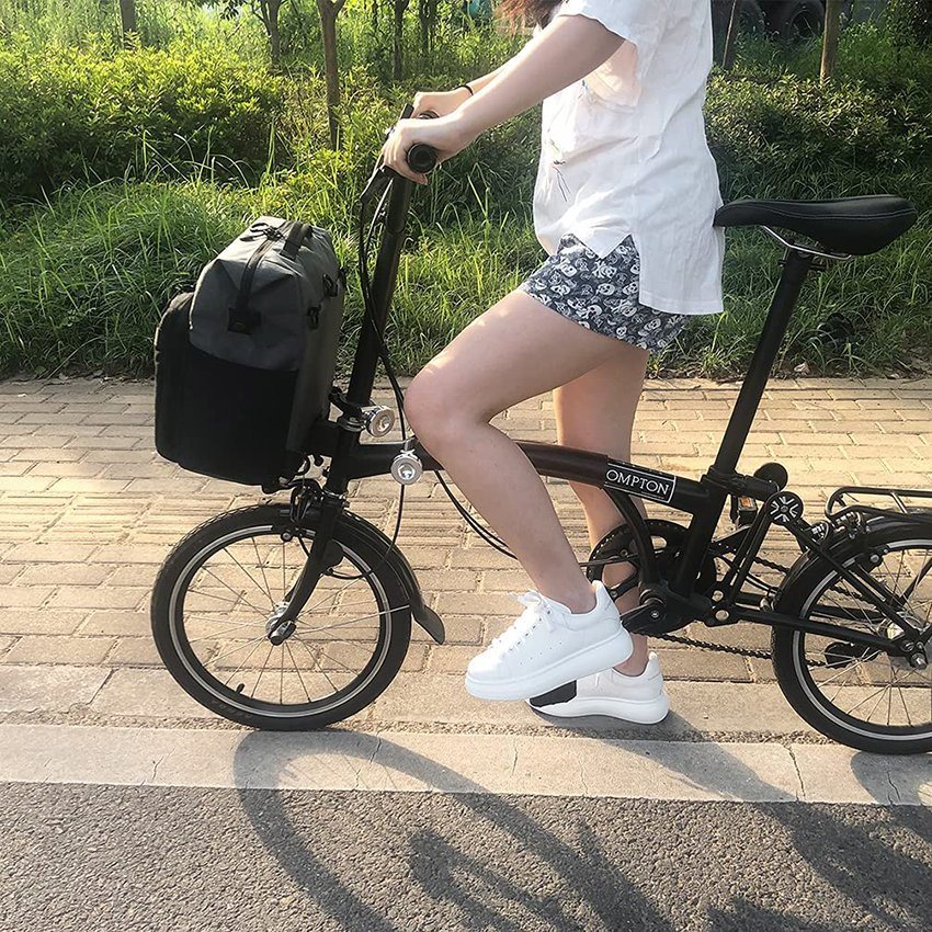 Tragbare Rucksack-Fahrradtasche für Brompton-Faltrad, 13,5-l-Fahrrad-Umhängetasche mit Regenschutzstreifen-Fahrradtasche