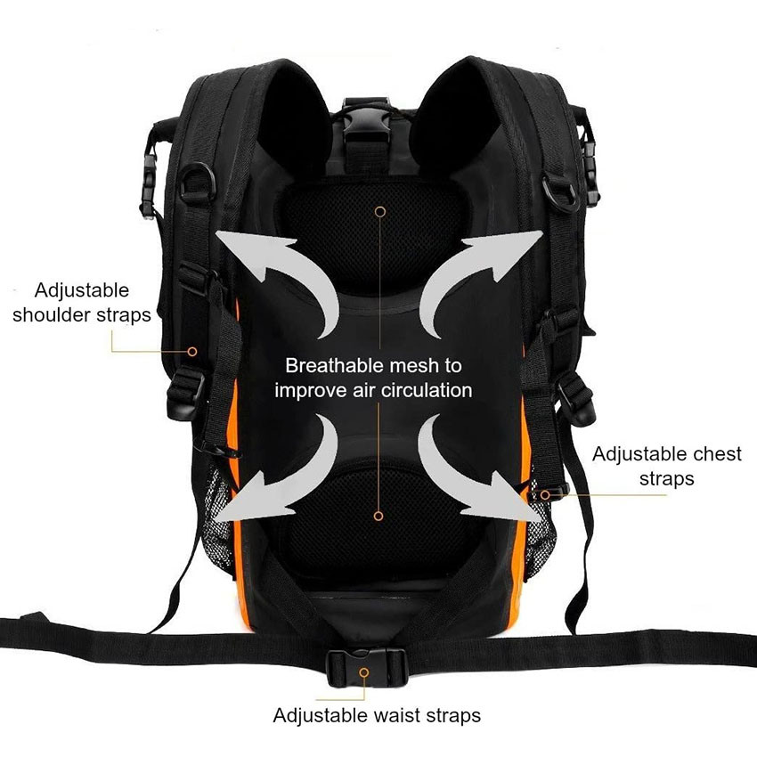 Wasserdichter 35-Liter-Trockenrucksack mit Handy-Trockentasche zum Bootfahren, Kajakfahren, Wandern, Kanufahren, Angeln, Rafting, Schwimmen, Camping, Snowboarden