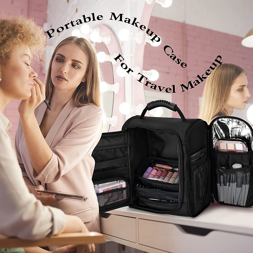 Extra große Make-up-Kosmetik-Reise-Make-up-Tasche Professionelle Make-up-Künstler-Zug-Koffer-Rucksack-Reise-Kosmetiktasche RJ21687