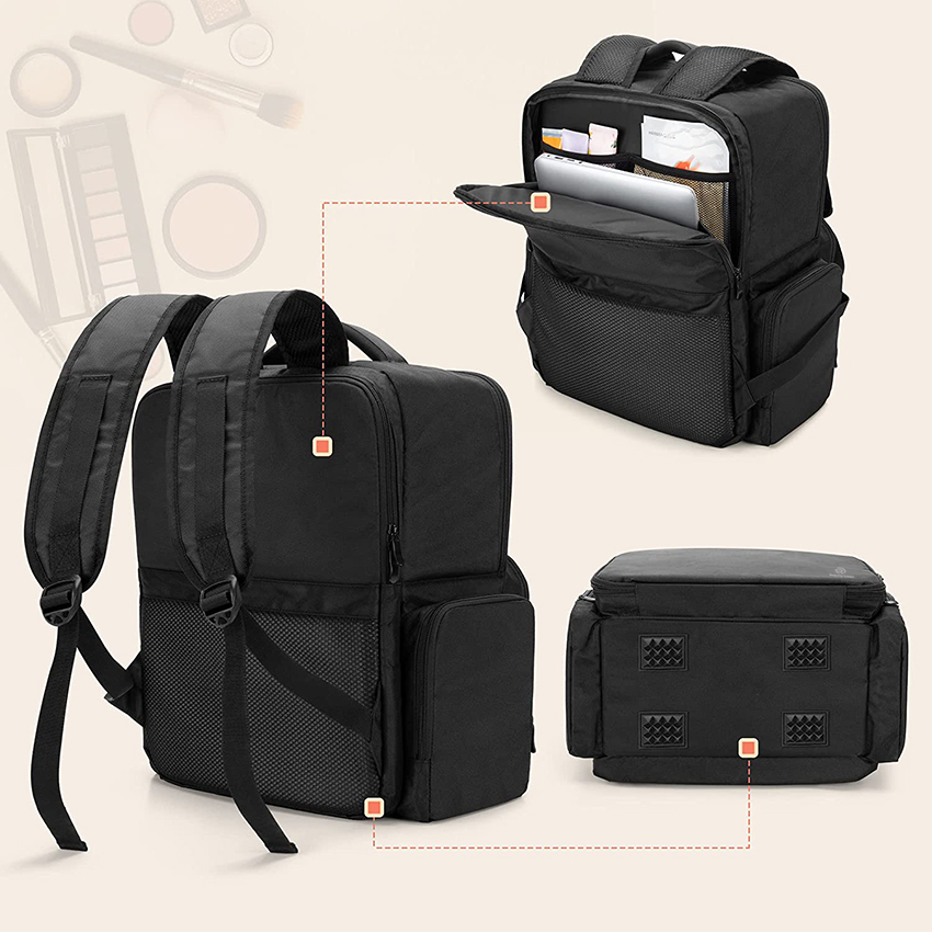 Großer Make-up-Rucksack, Make-up-Tasche mit Hülle für Laptop-Kosmetiktasche RJ21682