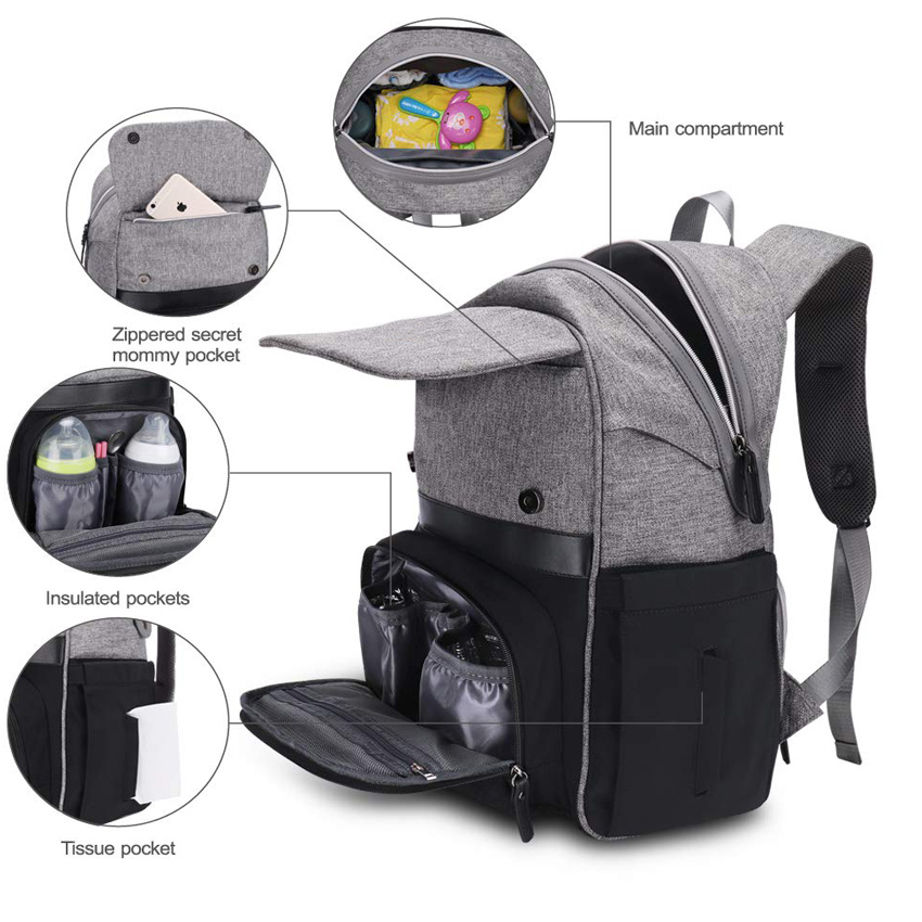 Baby-Schlafwindeltaschen Wasserdichte multifunktionale Baby-Taschen-Rucksack-Mama-Reisetasche