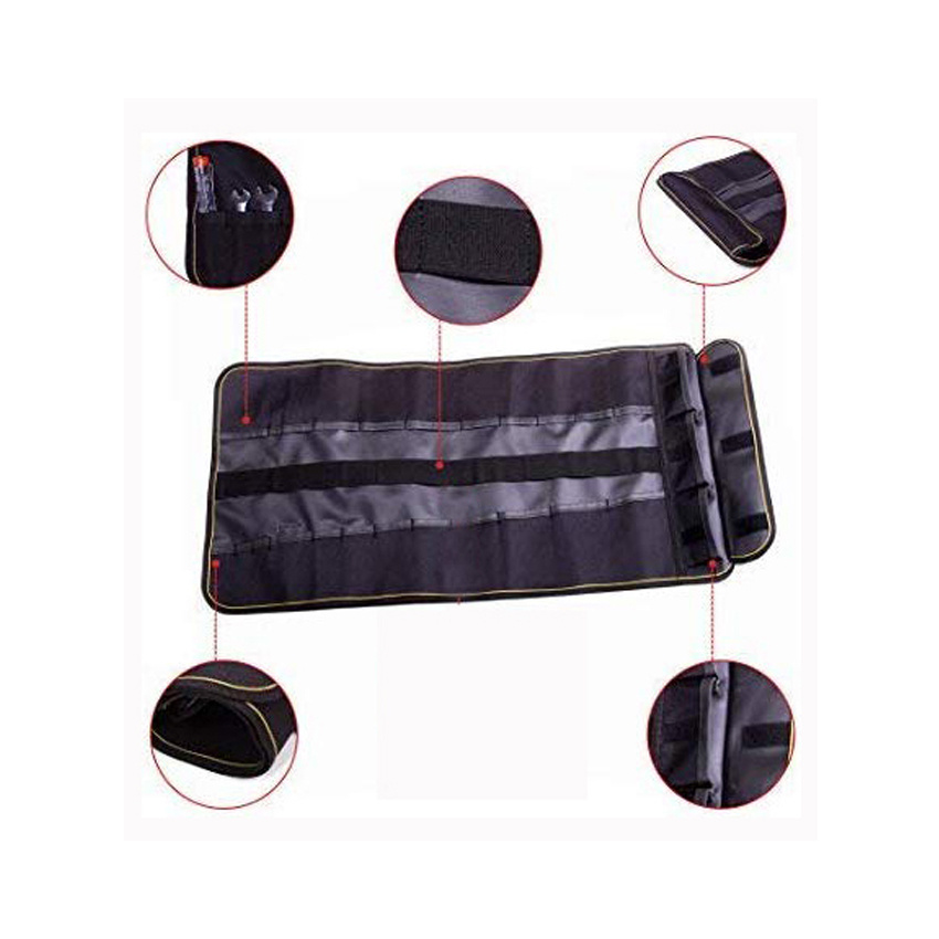 Canvas Big Tool Bag Rolling Organizer Bag Roll Tool Bag mit 25 Taschen Kombination