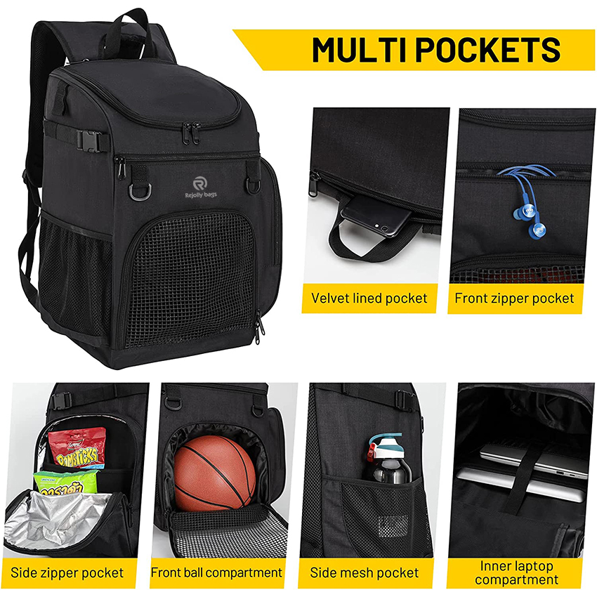 Basketballrucksack Große Sporttasche für Männer Frauen mit Laptopfach, Fußball, Volleyball, Schwimmen, Fitnessstudio, Reiseballtasche RJ196113