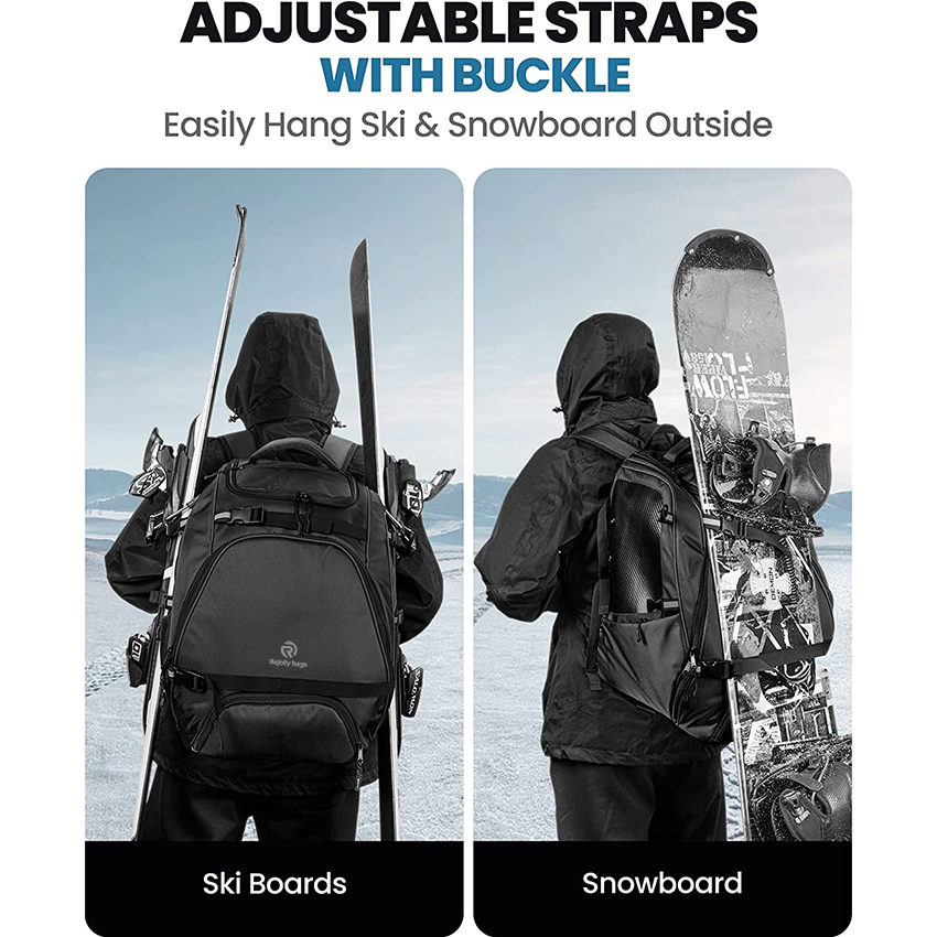 Wasserdichte Snowboardtasche für Flugreisen, Reisestiefelrucksack für Skihelm, Schutzbrille, Handschuhe, Ski, Snowboard-Sporttasche RJ196156