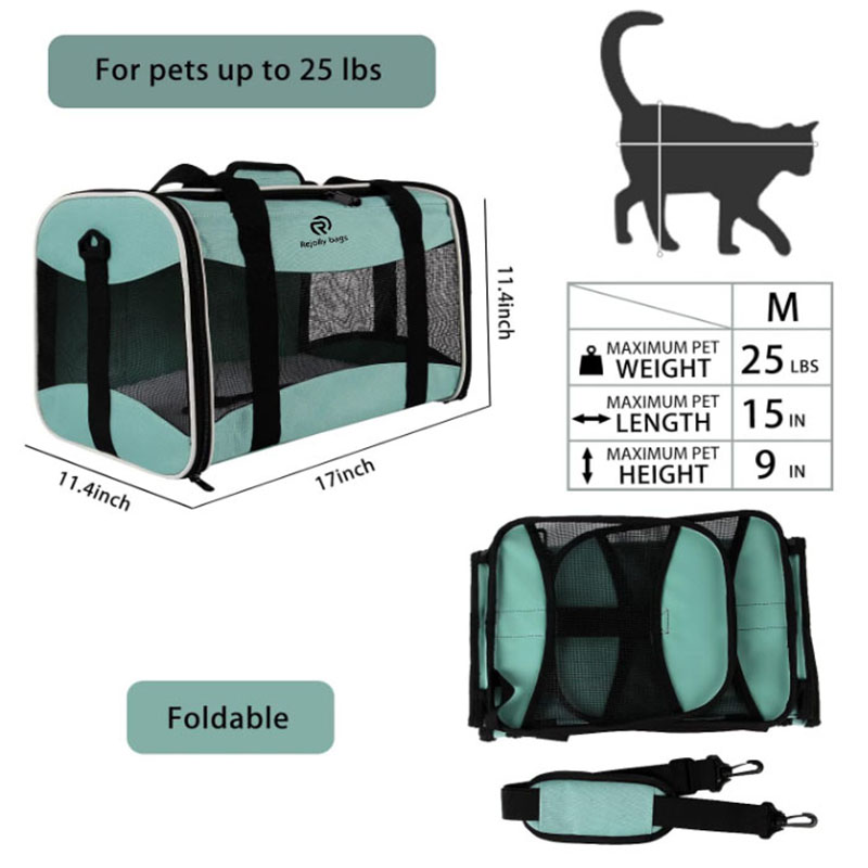 Haustier-Tragetasche, von der Fluggesellschaft zugelassen, tragbare, zusammenklappbare Transportbox, Hundetransportbox RJ206124