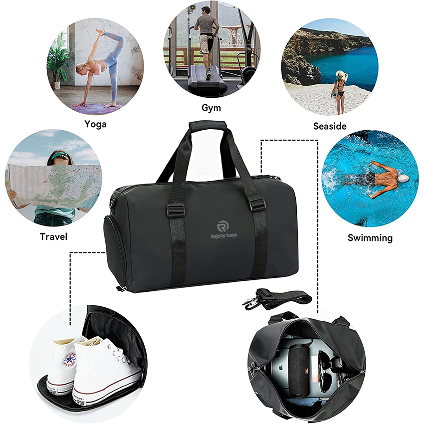 Reise-Handgepäcktasche mit Schuhfach und Nasstasche 30L Weekender-Taschen für Damen Herren Wasserdichte Seesäcke RJ204228