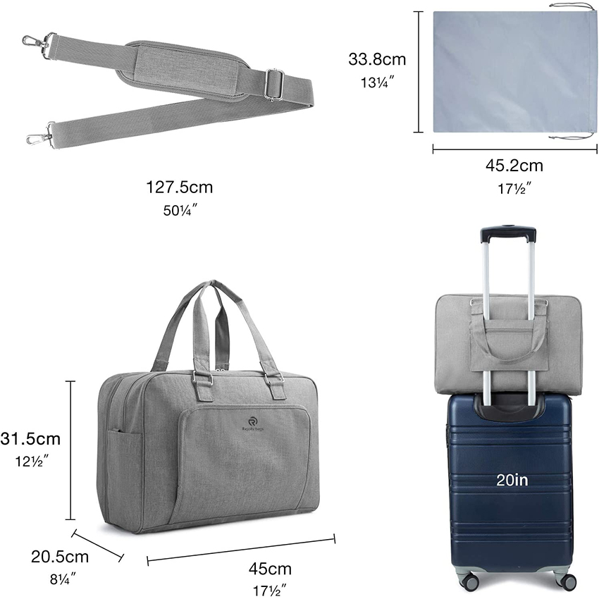 Große Weekender-Übernachttasche mit Schuhtasche, kann 15,6-Zoll-Laptop aufnehmen, Handgepäcktasche für Reisetaschen RJ204205