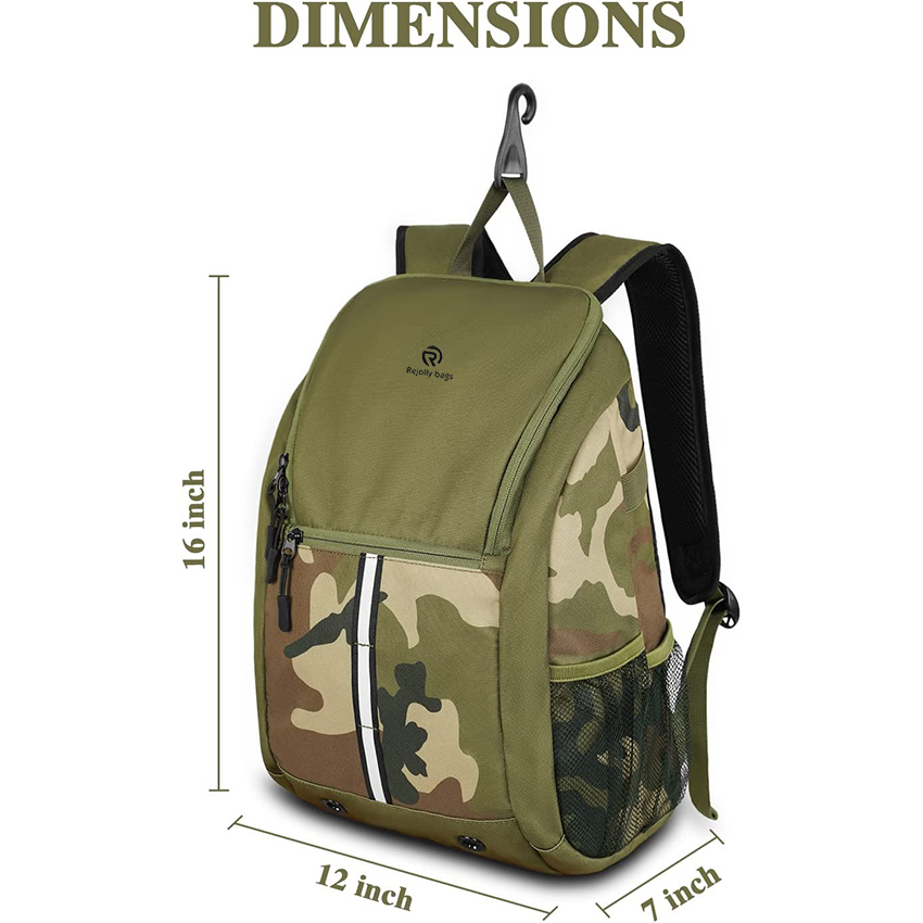 Leichte Kinder-Baseballtasche mit integrierter Tasche, Camo-Softballtasche mit Zaunhaken, Baseballgeschenk für Jungen, Baseballschlägertasche für 2 Schläger, Baseballtaschen RJ19677