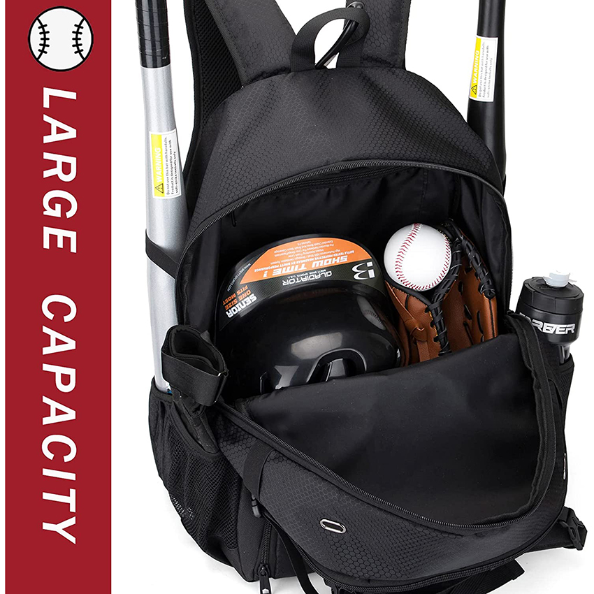 Softball-Tasche für Baseball-Ausrüstung und T-Ball-Schläger, Jugend-Baseball-Rucksack mit Schuhfach für Mädchen, Jungen-Baseball-Taschen RJ19653