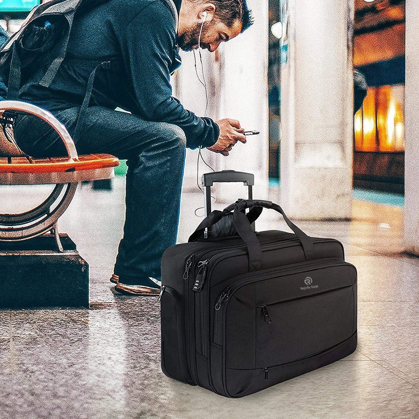 Premium-Laptoptasche für bis zu 17,3-Zoll-Laptops, wasserabweisende Computertasche mit Rollen, über Nacht, für Business/Reisen/Schule/Männer/Frauen