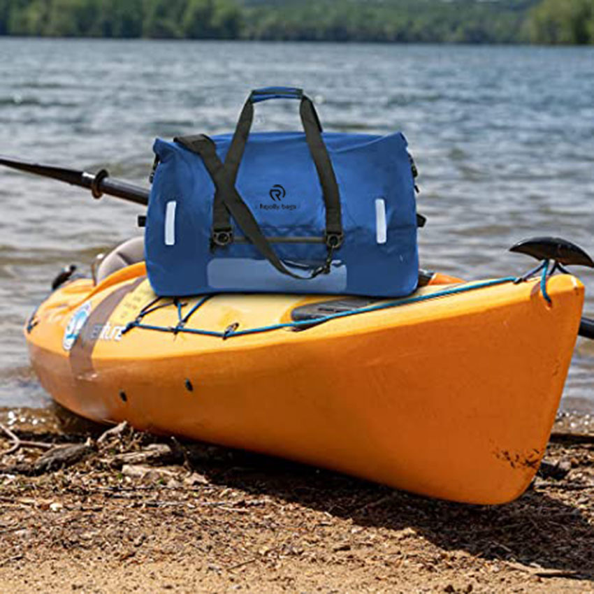 Extra großer, strapazierfähiger, wasserdichter 60-Liter-Duffel-Rucksack mit strapazierfähigen Riemen und Griffen für Kajak, Paddleboarding, Bootfahren, Rafting, Angeltasche