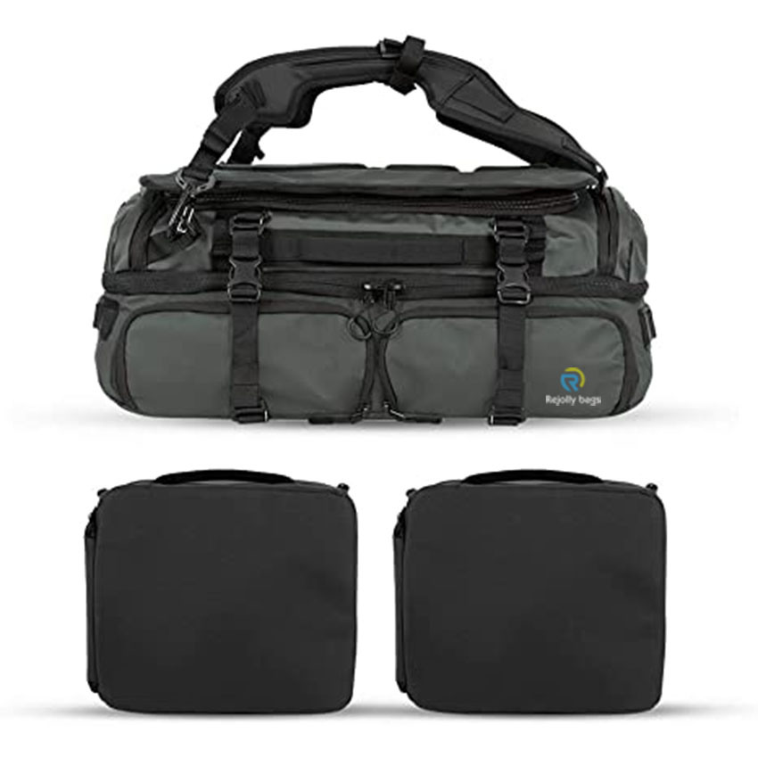 45L schwarze Duffel-Handtasche mit mehreren Fächern für die Reisetasche