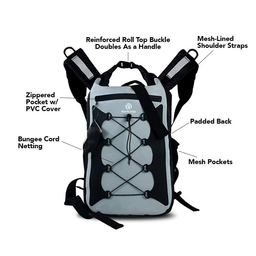 30-Liter-Dry-Bag-Rucksack.Wasserdichter Premium-Rucksack mit gepolsterten Schultergurten.PVC-Bausack