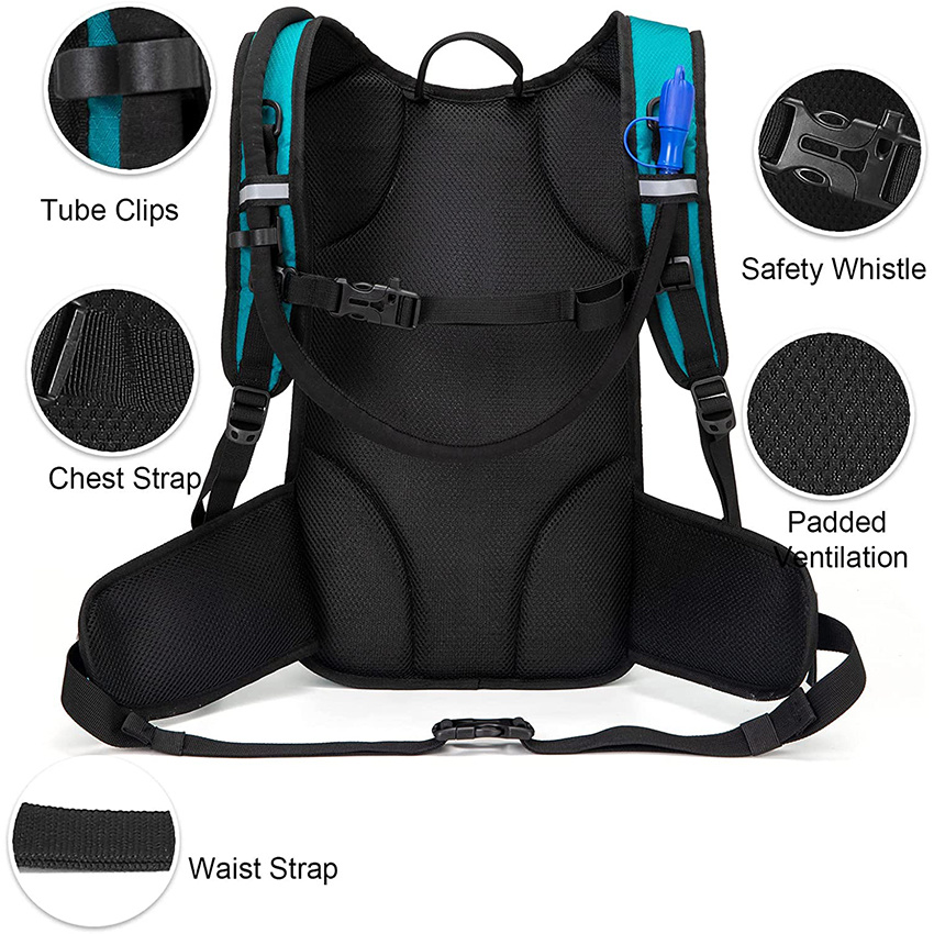 Trinkrucksack mit 3L BPA-freier Wasserblase, leichter Tagesrucksack zum Wandern, Laufen, Radfahren Trinktasche