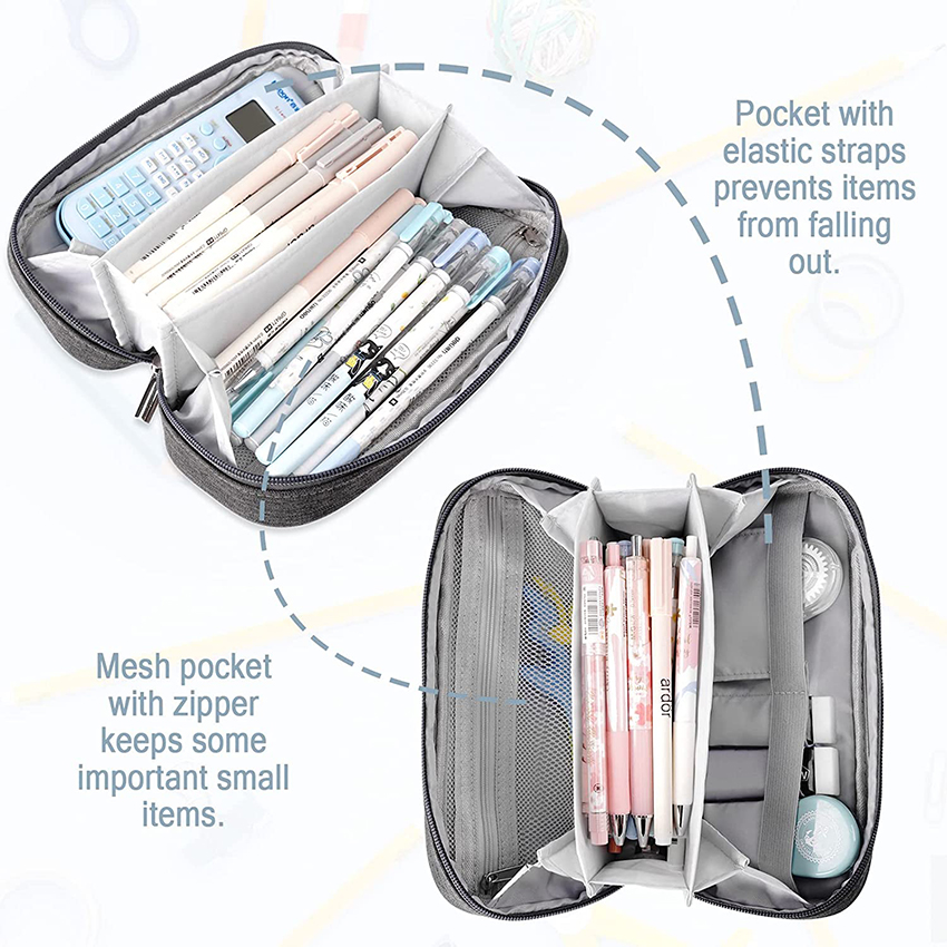 Federmäppchen mit großer Kapazität für Mädchen und Jungen, ästhetische große Aufbewahrungstasche für Stifte, Schule, Büro, Studenten, Erwachsene, Stifttasche RJ21650
