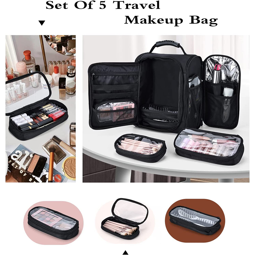 Extra große Make-up-Kosmetik-Reise-Make-up-Tasche Professionelle Make-up-Künstler-Zug-Koffer-Rucksack-Reise-Kosmetiktasche RJ21687