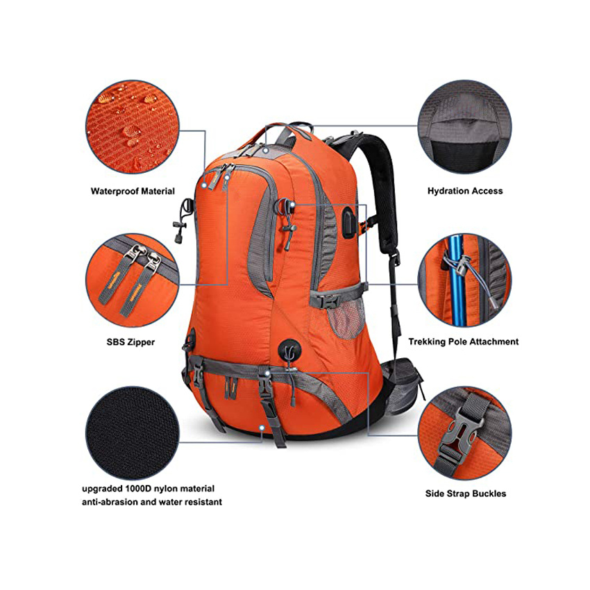 Großhandel Reisetasche Wanderrucksack Wasserdichter Daypack Outdoor Camping Kletterrucksack mit Regenschutz