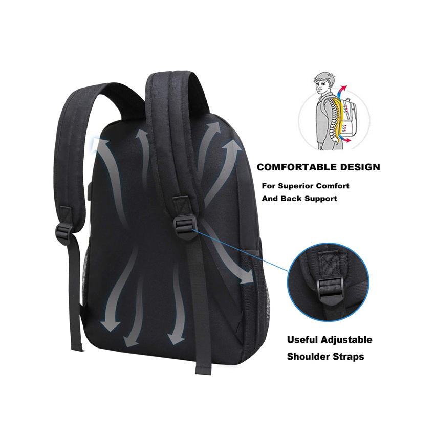 Laptop-Rucksack, schlanker, leichter College School Bookbags Reiserucksack mit USB-Ladeanschluss 