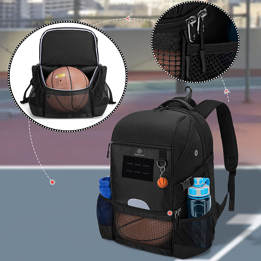 Basketballrucksack für Herren, Fußballtasche mit Ballfach & Schuhfach für Basketball, Fußball, Volleyball Trainingsballtasche RJ196102