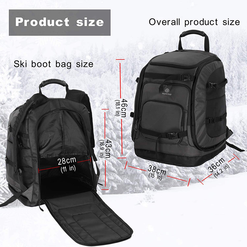 Wasserdichte All-in-One-Skitasche, Snowboardtasche für fliegende Flugreisen mit individuellem Fach und verstellbaren Trägern – für Männer, Frauen und Jugendliche, Sporttasche RJ196149